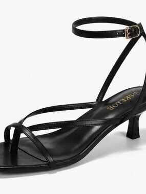 Black Square Kitten Heels